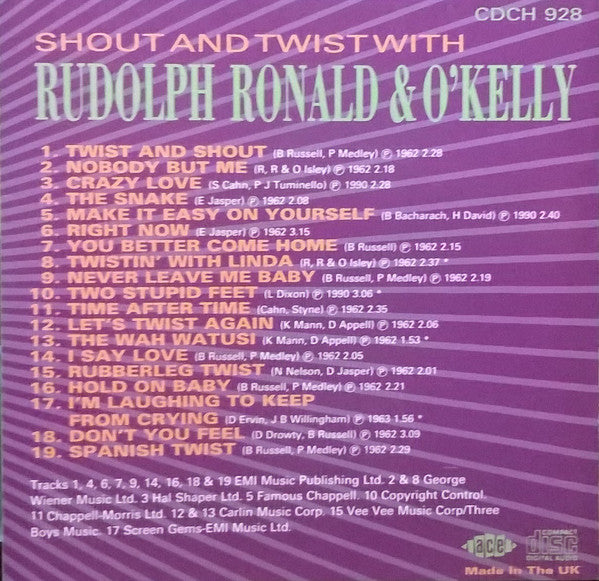 The Isley Brothers : Shout And Twist With Rudolph, Ronald & O'Kelly (CD, Comp, RE, PMD)