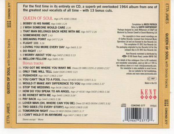 Etta James : Queen Of Soul (CD, Album)
