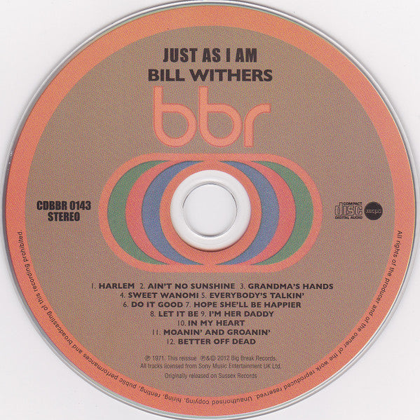 Bill Withers : Just As I Am (CD, RE, RM, Sup)