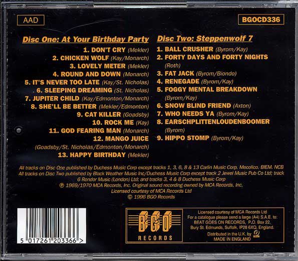 Steppenwolf : At Your Birthday Party / Steppenwolf 7 (2xCD, Comp)
