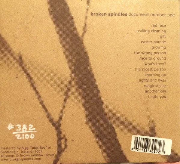 Broken Spindles : Document Number One (CD, Album, Ltd, Num)