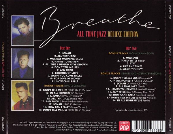 Breathe (3) : All That Jazz (CD, Album, RE + CD, Comp + Dlx, RM)