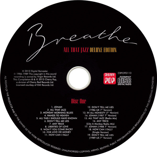 Breathe (3) : All That Jazz (CD, Album, RE + CD, Comp + Dlx, RM)
