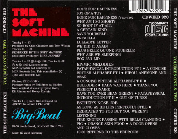 The Soft Machine* : Volumes One And Two (CD, Comp, RE, Son)