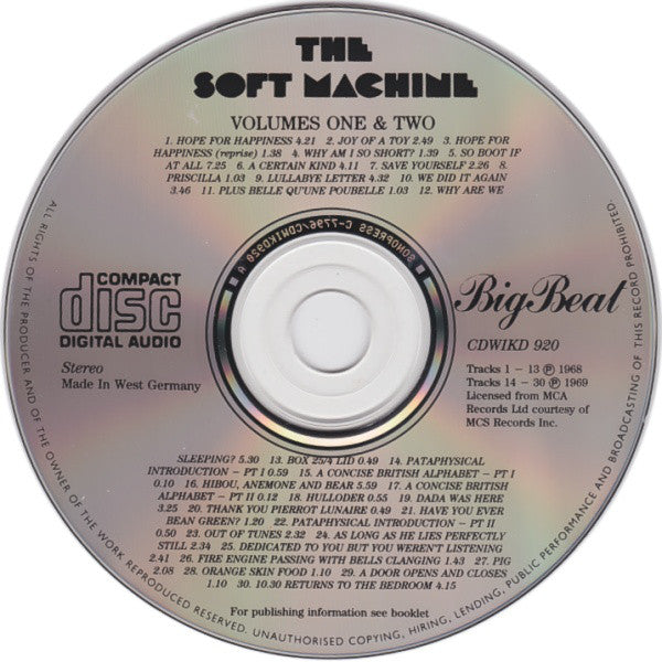 The Soft Machine* : Volumes One And Two (CD, Comp, RE, Son)