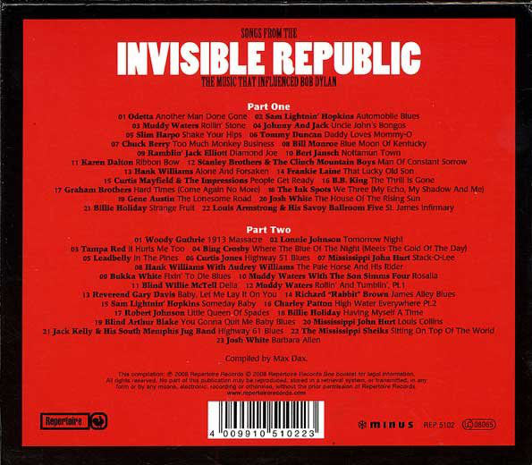 Various : Songs From The Invisible Republic: The Music That Influenced Bob Dylan (2xCD, Comp, Sli)