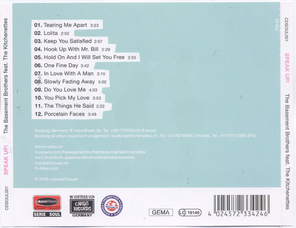 The Basement Brothers Feat. The Kitchenettes : Speak Up! (When You Say Love) (CD, Album)