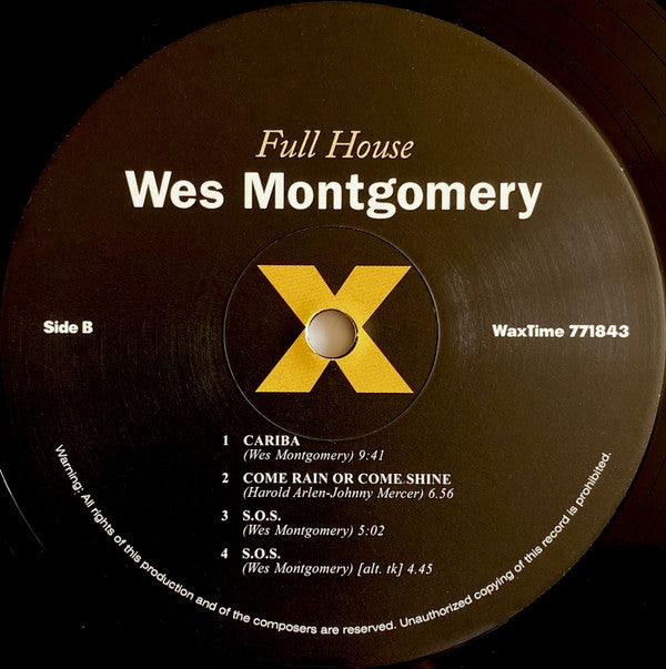 Wes Montgomery : Full House (LP, Album, Ltd, RE, RM)