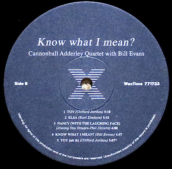 Cannonball Adderley With Bill Evans : Know What I Mean? (LP, Album, Ltd, RE, RM, 180)