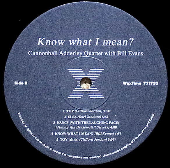 Cannonball Adderley With Bill Evans : Know What I Mean? (LP, Album, Ltd, RE, RM, 180)
