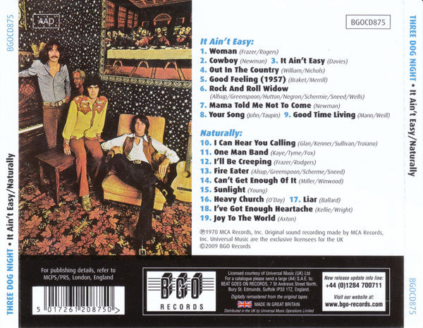 Three Dog Night : It Ain’t Easy / Naturally (CD, Album, Comp, RE, RM)