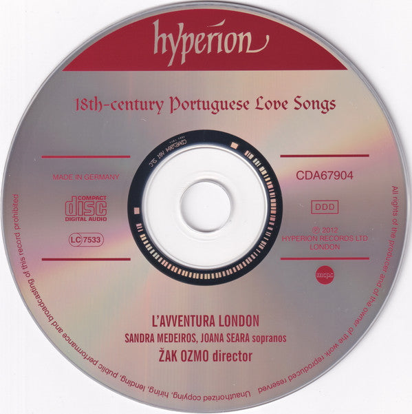 L'Avventura London, Žak Ozmo : 18th-Century Portuguese Love Songs (CD)