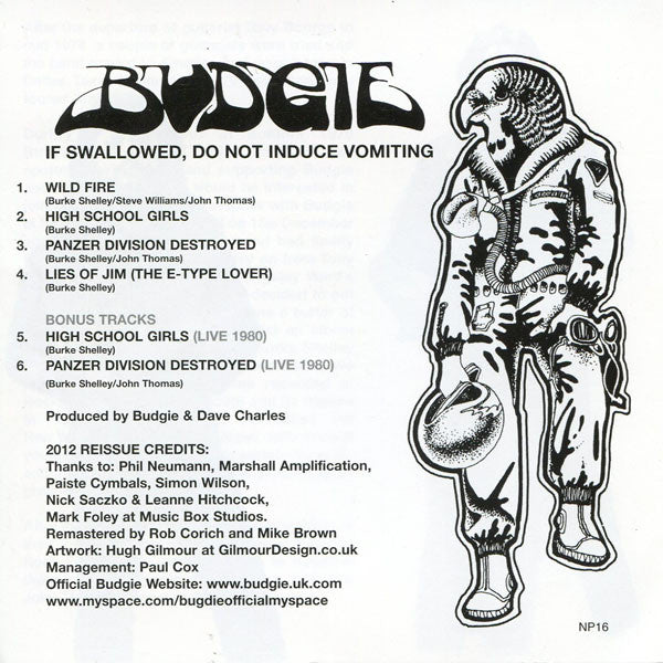 Budgie : If Swallowed, Do Not Induce Vomiting (CD, EP, RE, RM)