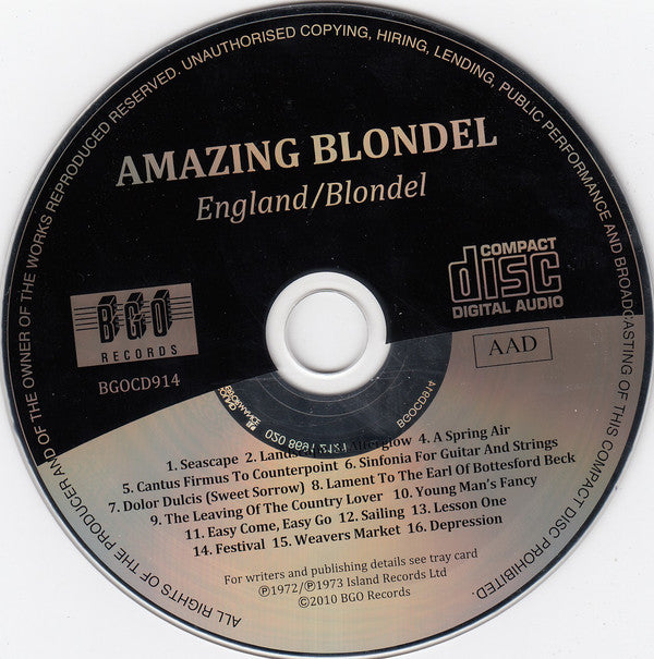 Amazing Blondel : England / Blondel (CD, Album, Comp, RE, RM)
