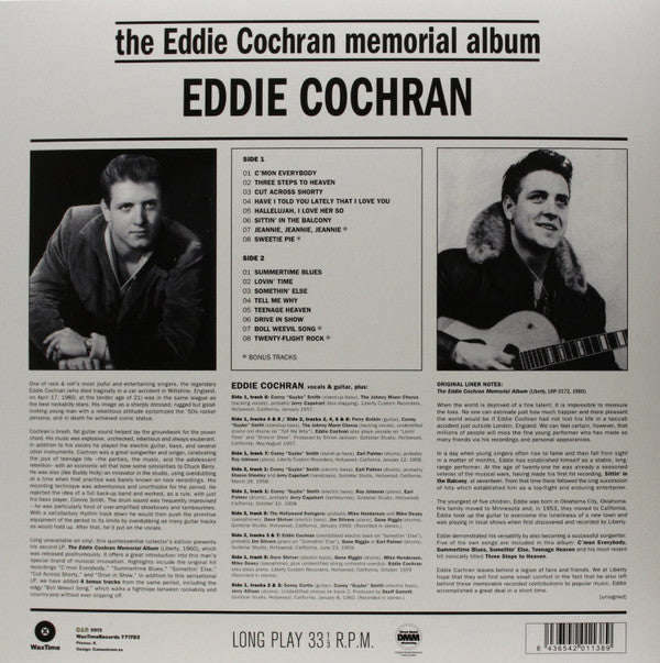 Eddie Cochran : The Eddie Cochran Memorial Album (LP, Album, Ltd, RE, RM, 180)