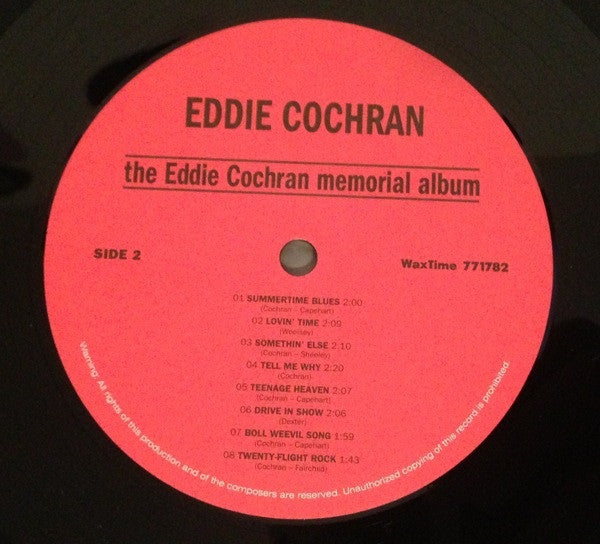 Eddie Cochran : The Eddie Cochran Memorial Album (LP, Album, Ltd, RE, RM, 180)