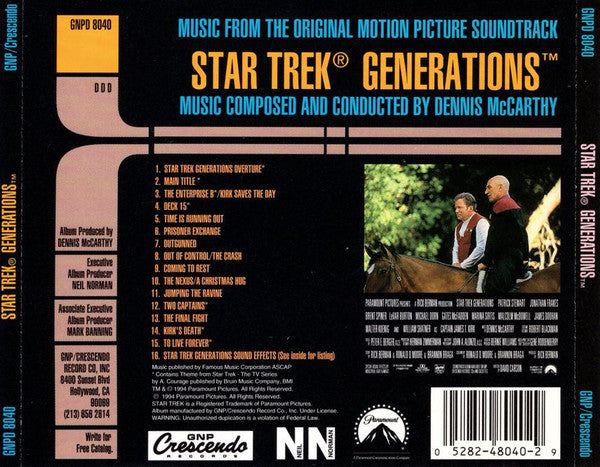 Dennis McCarthy : Star Trek Generations - Original Motion Picture Soundtrack (CD, Album)