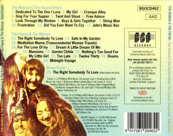 The Mamas & The Papas : The Mamas & The Papas Deliver / The Papas & The Mamas (CD, Comp)