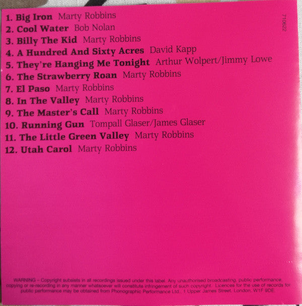 Marty Robbins : Gunfighter Ballads And Trail Songs (CD, Album, RE)