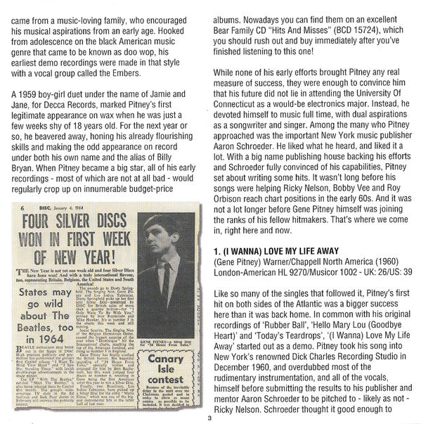 Gene Pitney : Gene Pitney's Big 20: All The UK Top 40 Hits 1961-1973 (CD, Comp)