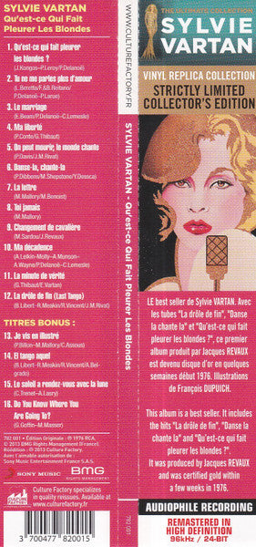 Sylvie Vartan : Qu'est-ce Qui Fait Pleurer Les Blondes? (CD, Album, Ltd, RE, RM)