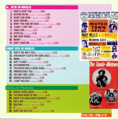 The Miracles : Hi.., We're The Miracles  ·Plus·  Cookin' With The Miracles (CD, Comp, RM)