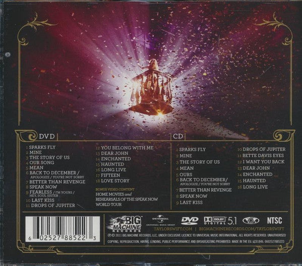 Taylor Swift : Speak Now World Tour Live (DVD-V, Multichannel, NTSC + CD, Album)