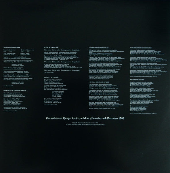Darkthrone : Transilvanian Hunger (LP, Album, RE, RM)