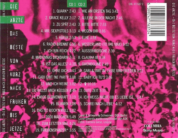 Die Ärzte : Das Beste Von Kurz Nach Früher Bis Jetze (2xCD, Comp, RP)