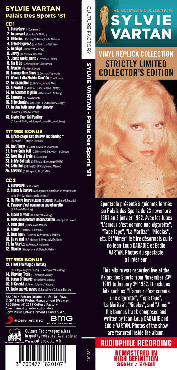 Sylvie Vartan : Palais Des Sports 81 (2xCD, Album, Ltd, RE, RM, Vin)