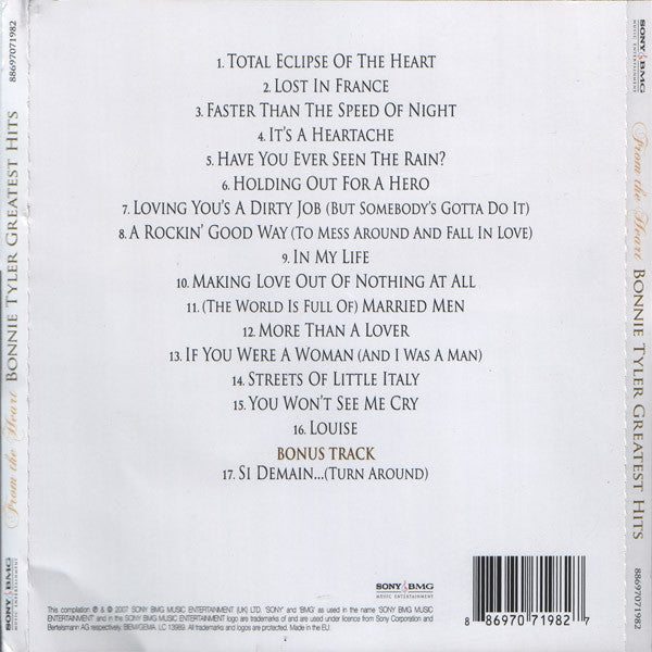 Bonnie Tyler : From The Heart - Greatest Hits (CD, Comp)