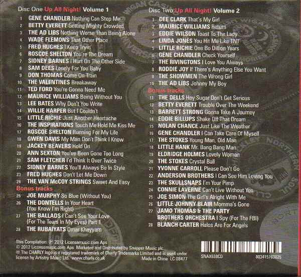Various : Up All Night! 56 Northern Soul Classics (2xCD, Comp, Gat)