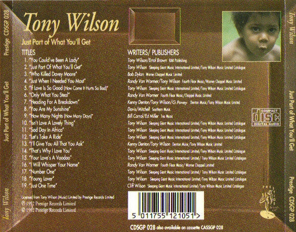 Tony Wilson (3) : Just Part Of What You'll Get (CD, Comp)