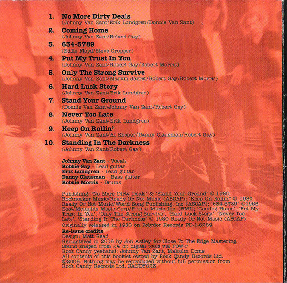 Johnny Van Zant Band : No More Dirty Deals (CD, Album, RE)