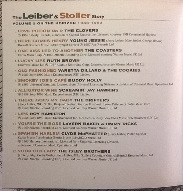 Leiber & Stoller : The Leiber & Stoller Story Volume 2 (On The Horizon 1956-1962) (CD, Comp)