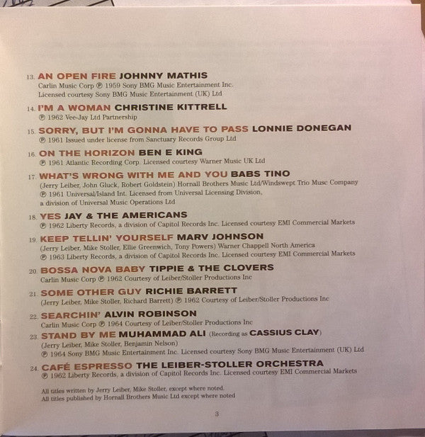 Leiber & Stoller : The Leiber & Stoller Story Volume 2 (On The Horizon 1956-1962) (CD, Comp)