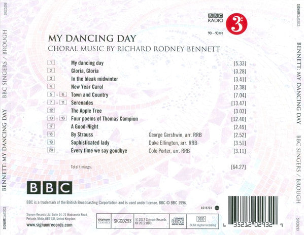 Richard Rodney Bennett / BBC Singers / Paul Brough : My Dancing Day (Choral Music By Richard Rodney Bennett) (CD, Album)