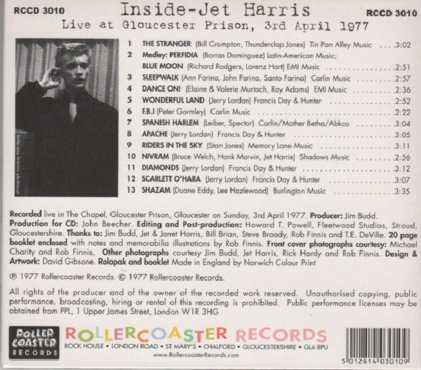 Jet Harris : Inside (CD, Album)