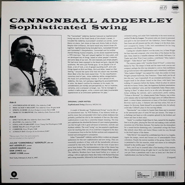 Cannonball Adderley : Sophisticated Swing (LP, Album, Ltd, RE, RM)