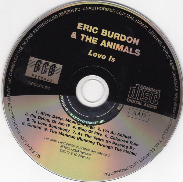 Eric Burdon & The Animals : Love Is (CD, Album, RE, RM)