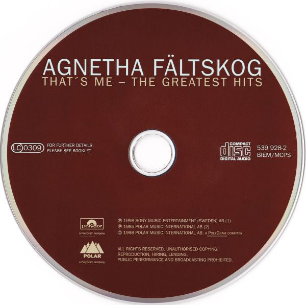 Agnetha Fältskog : That's Me - The Greatest Hits (CD, Comp, RE, RM)