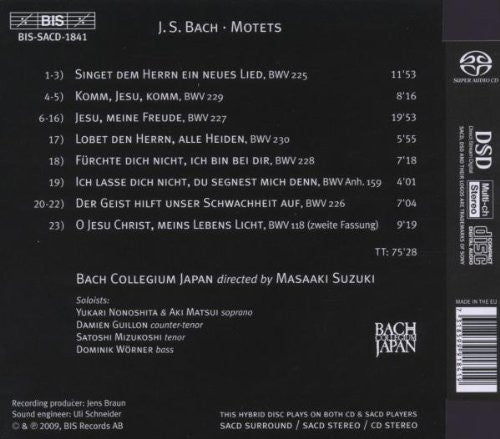 Johann Sebastian Bach – Bach Collegium Japan, Masaaki Suzuki : Motets (SACD, Hybrid, Multichannel, Album)