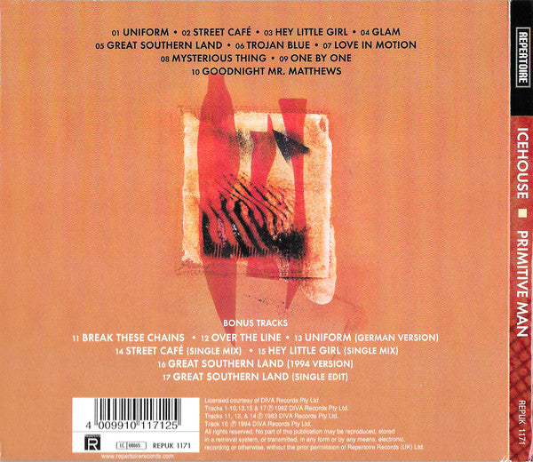 Icehouse : Primitive Man (CD, Album, RM, Dig)