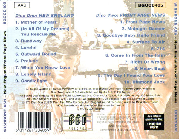 Wishbone Ash : New England/Front Page News (2xCD, Comp, RE, Lyn)