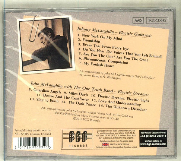 Johnny McLaughlin* : Electric Guitarist / Electric Dreams ‎ (CD, Album, Comp, RM)