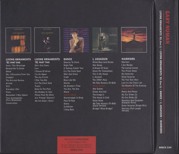 Gary Numan : 5 Albums (2xCD, Album, RE + CD, Album, RE, RM + CD, Album, R)