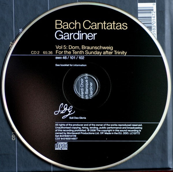 Johann Sebastian Bach - John Eliot Gardiner : Cantatas Vol. 05: Rendsburg / Braunschweig (2xCD, Album)