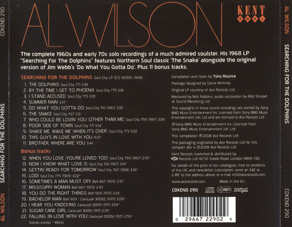 Al Wilson : Searching For The Dolphins (CD, Album, RE, RM)