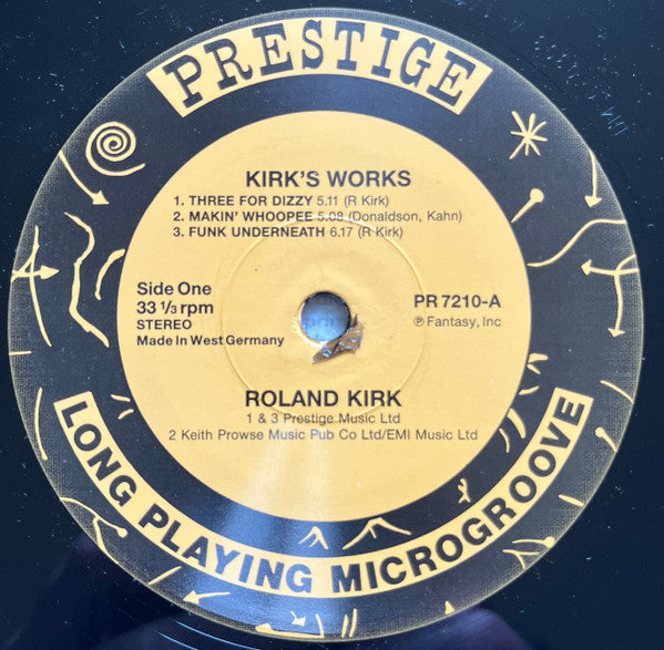 Roland Kirk With Jack McDuff* : Kirk's Work (LP, Album, RE)