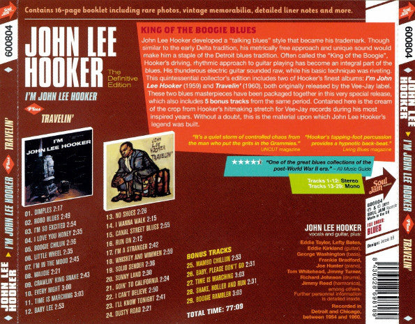 John Lee Hooker : I'm John Lee Hooker / Travelin' (CD, Comp)